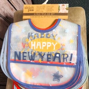 NWT 10 Pack Peva First Holidays Bib Set